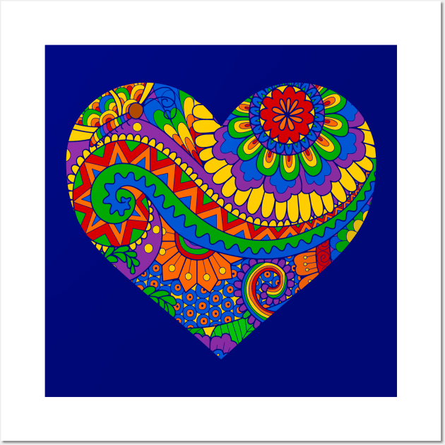 Rainbow Decorative Heart Wall Art by AlondraHanley